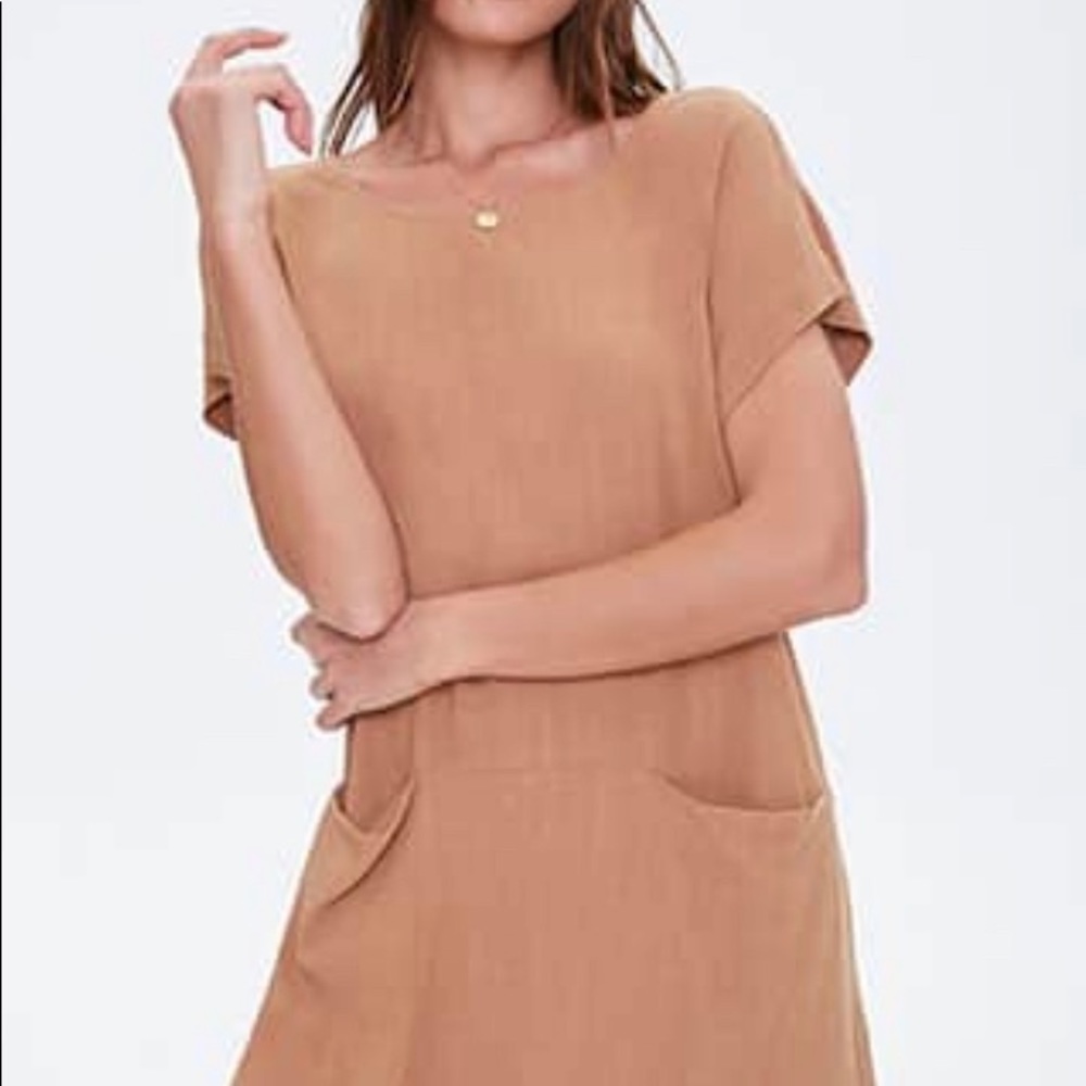 Boxy Linen-Blend Pocket Dress